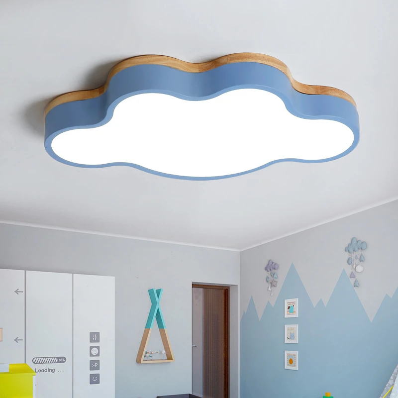 Lesene Oblačno LED Stropne Luči Za Otroka, Sobo, dnevno Sobo v Oblaku Obliko Zatemniti Notranja Stropna Svetilka, svetlobna telesa Luminaria 1