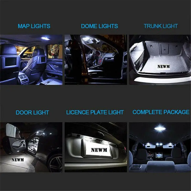 23pcs T10 C5W LED COB Festoon 31mm 36/ 27/40/ 41/42mm 12V Bele žarnice registrske tablice za avtomobile Notranje zadeve Branje Svetlobe 6500K 5SMD 0