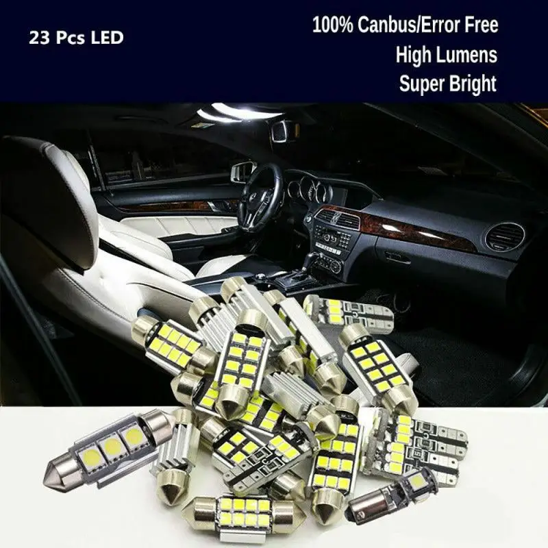 23pcs T10 C5W LED COB Festoon 31mm 36/ 27/40/ 41/42mm 12V Bele žarnice registrske tablice za avtomobile Notranje zadeve Branje Svetlobe 6500K 5SMD 2