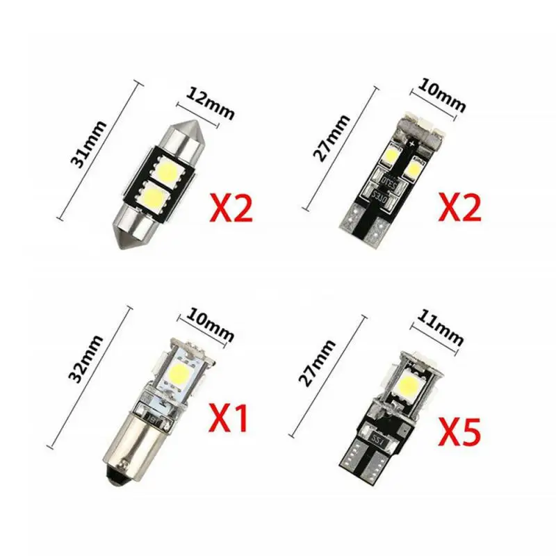 23pcs T10 C5W LED COB Festoon 31mm 36/ 27/40/ 41/42mm 12V Bele žarnice registrske tablice za avtomobile Notranje zadeve Branje Svetlobe 6500K 5SMD 5