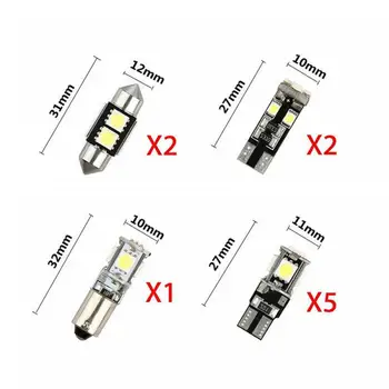 23pcs T10 C5W LED COB Festoon 31mm 36/ 27/40/ 41/42mm 12V Bele žarnice registrske tablice za avtomobile Notranje zadeve Branje Svetlobe 6500K 5SMD 5