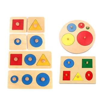 Lesena Geometrijska Puzzle Odbor Otroci Izobraževalne Jigsaw Stacker Malčka, Lesene Igrače Za Otroke Darila Montessori Otroci Igrače 3
