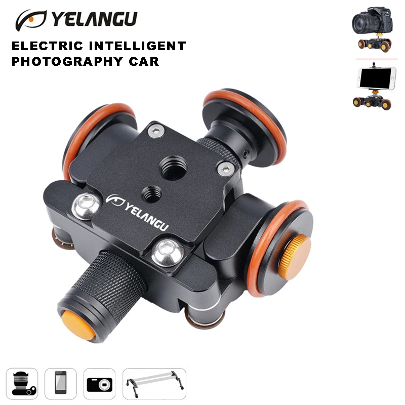YELANGU Kamera Video Track dolly Motorizirana Električni Drsnik Motornih Dolly Tovornjak Avto za Nikon Canon Sony Kamere 3-kolesni dolly 4