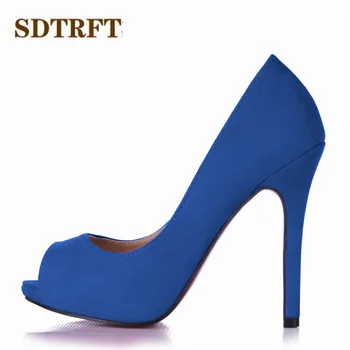 SDTRFT Stilettos zapatos Peep Toe 11 cm Tanke pete ženske Plitvo Usta Jate čevlji ženska Stranka črpalke sapato feminino US10 11 12 0