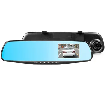 Avto DVR Dvojno Objektiv Polni 1080P HD Video Snemalnik Rearview Mirror Širokega Kota Kamere Mikrofon Soundbox Graditi V 17551
