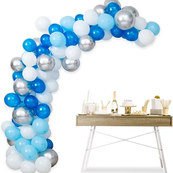 112Pcs Roza Modra Bela Latex Balon Garland Arch Komplet Za Fante, Dekleta Baby Tuš Prvi Rojstni dan Poroka Dekoracija 4