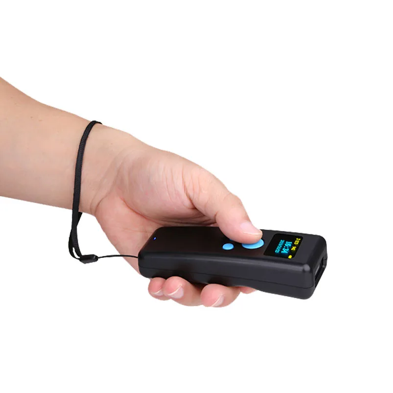 2D CMOS prenosnih pocket čitalnik črtne kode brezžični bluetooth QR kodo skener s spominom na prostem, črtne kode skener z zaslonom 1