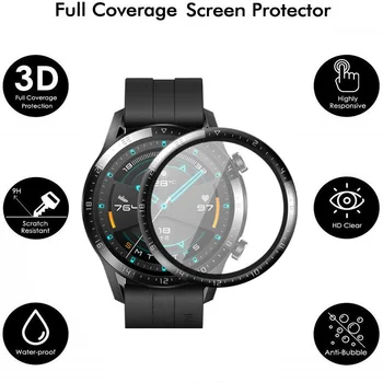 100 KOZARCEV 3D Ukrivljen Mehkih Vlaken Screen Protector za Huawei Wath GT 2e Polno Kritje Zaščitno folijo GT 2 46mm (Ne Kaljeno Steklo) 0