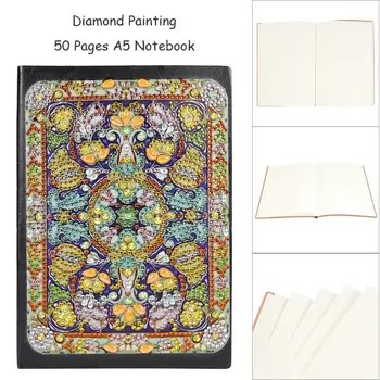 Prenosni DIY Mandala Posebno Oblikovan Diamond Slikarstvo Smolo Diamond Osebnost Skicirko 50 Listov A5 Zvezek List Knjiga 5
