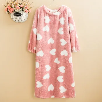 Zimske ženske runo dolgo toplo Pižamo debele sleepdress geometrijo doma sleepwear velikosti 10XL svoboden maščobe Pijamas modra, roza 54 58 5