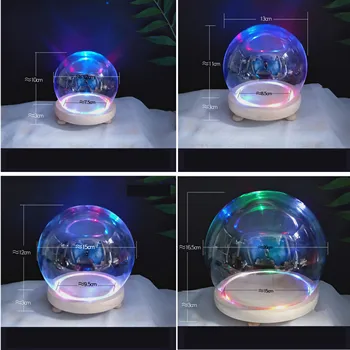 Promocijske 20 cm Premer Prazno sneg globus DIY darilo stekla snežno kupolo z bazo z LED luč Pregledna torto kritje wholesales 2