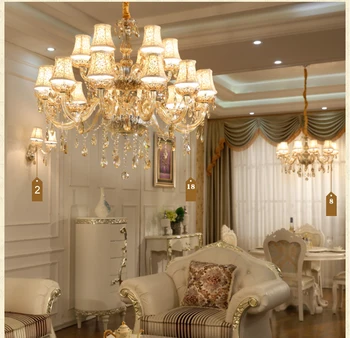 Lestenci Klasičen Eleganten Design po Meri Grand Palace Hotel Villa Veliko Kristalno K9 Lestenec Luči Sveče Lestenec Lučka LED 5