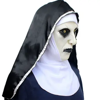 Nuna Grozljive Maske, Cosplay Valak Strašno Latex Maske S Headscarf Full Face Čelado Halloween Kostume 18314