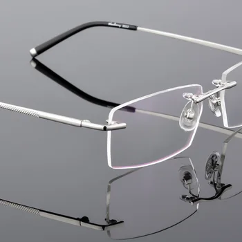QianJing Zlitine Rimless Optična Očala Rimless Spektakel Okvir Moških Gospoda Brez Okvirjev Jasno Očala Zlato Recept Za Očala 0