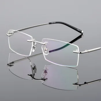 QianJing Zlitine Rimless Optična Očala Rimless Spektakel Okvir Moških Gospoda Brez Okvirjev Jasno Očala Zlato Recept Za Očala 5