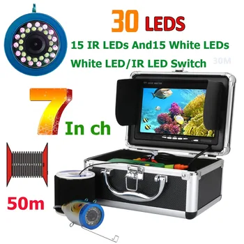 7 Palčni Monitor 50M 1000TVL Ribe Finder Podvodni Ribolov Video Kamero 30pcs Led Nepremočljiva Fish Finder, CMOS-Senzor 4