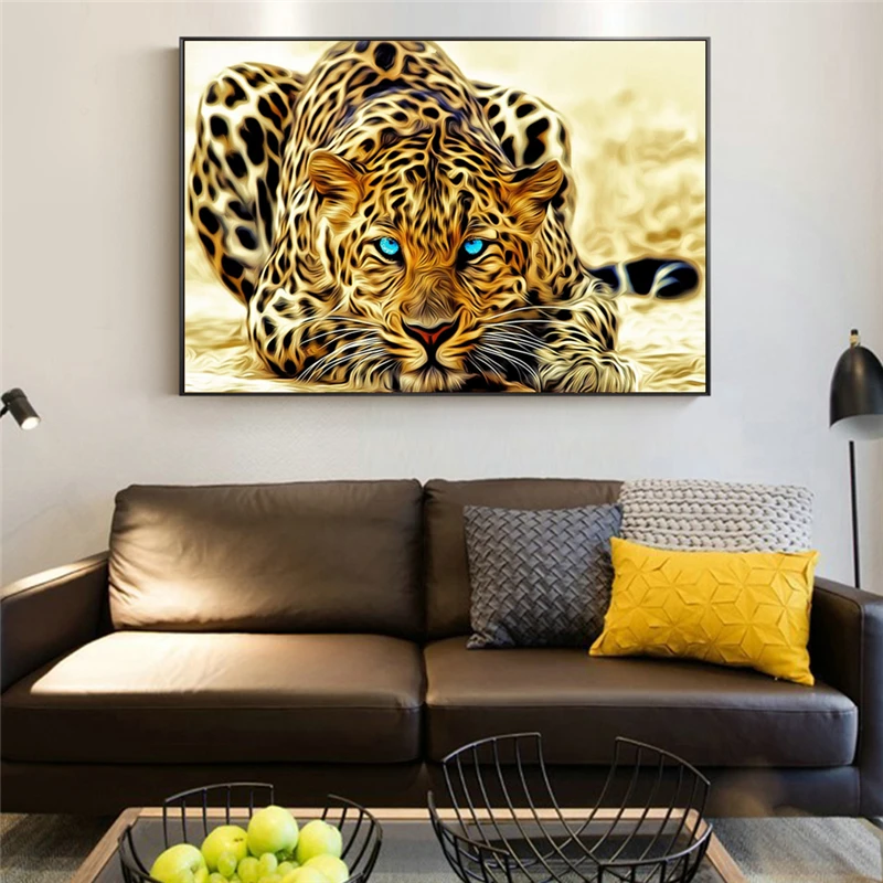 Zlati Cheetah Živali Umetnost Plakatov in Fotografij Moderne Stenske Slike Leopard Platno, Slike za dnevno Sobo Cuadros Dekor 1