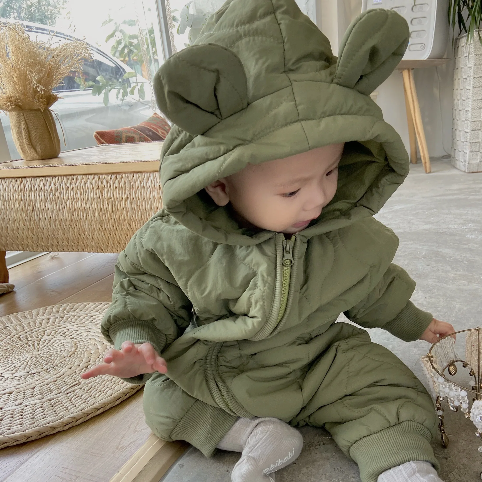 Baby Fantje, Dekleta Obleke Novorojenčka Debele Zimske igralne obleke za Malčke Dolg Rokav Kostum Coat Plus Žamet Malčka Romper 0-24M 4