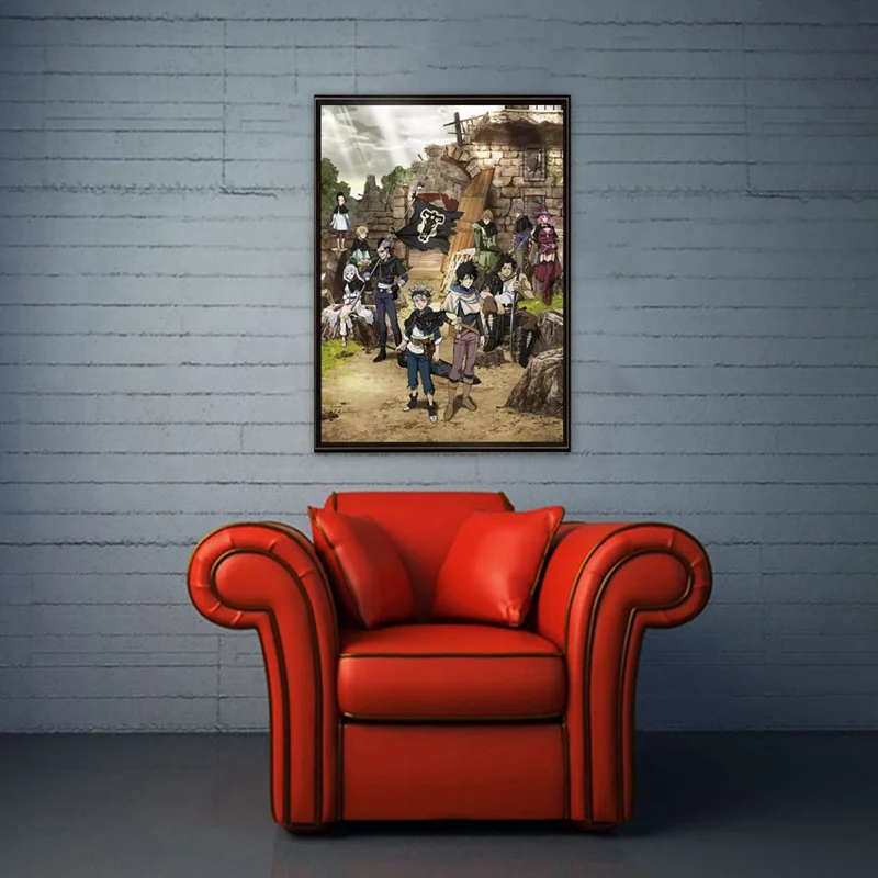 Modularna Platno Črna Detelja Tiskanje Slik Wall Art Slavni Animacije Slikarstvo Doma Dekor Plakate Za Dnevna Soba Št Okvir 1