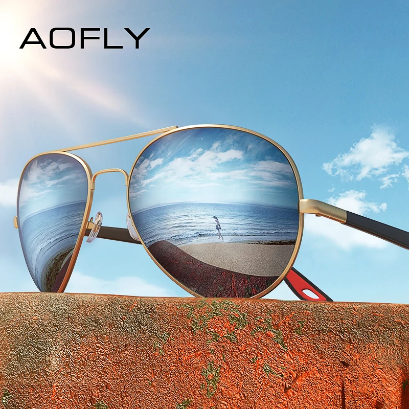 AOFLY blagovno ZNAMKO DESIGN Classic Polarizirana sončna Očala Moški Ženske Vožnje Pilotni Okvir sončna Očala Moški Buljiti UV400 Gafas De Sol AF8186 1