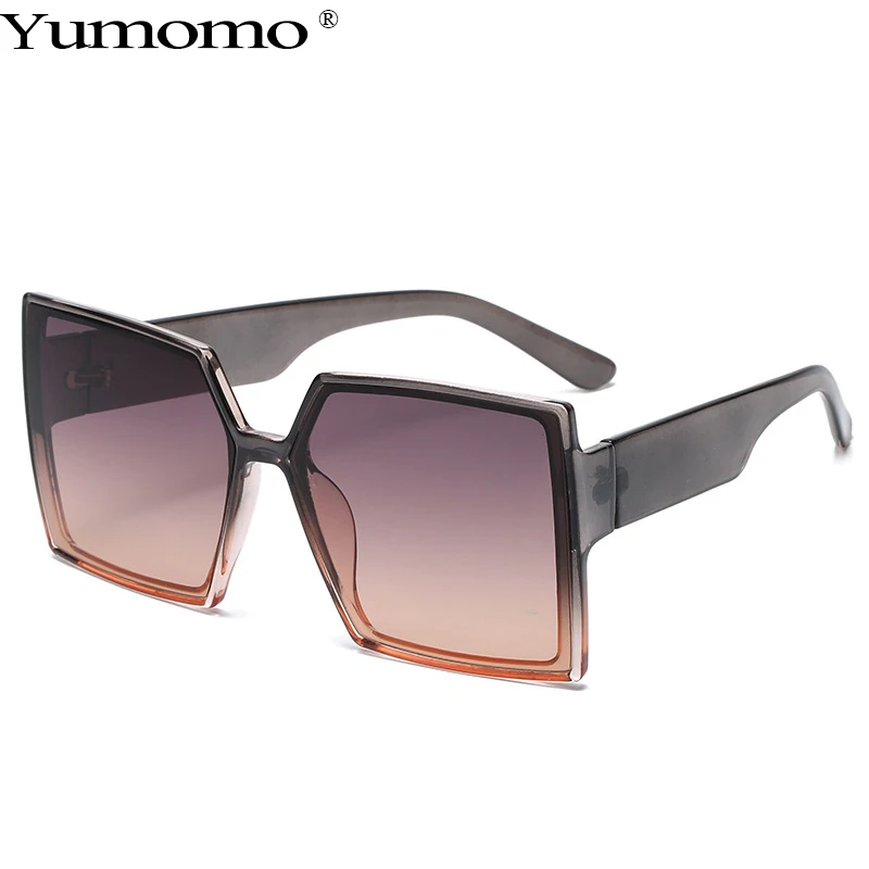 2020 Prevelik Odtenki Ženska sončna Očala Črna Moda Kvadratnih Očala Velik Okvir Vintage sončna Očala Gradient Očala Unisex UV400 3