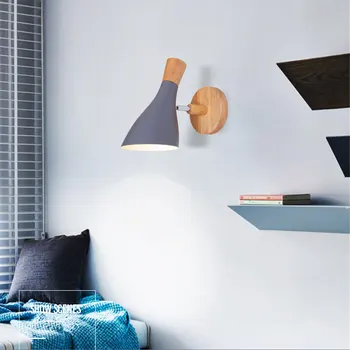 Nordijska minimalističen ustvarjalne macaron masivnega lesa, stenske svetilke spalnica postelji v dnevni sobi študija oltarja rov lučka 0