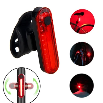 Mini Kolo Zadaj Lučka USB Polnilne Izposoja Luč Varnost Opozorilo MTB 5 Rdečih LED Kolesarjenje Svetlobe Sedlo Zadaj Baklo 1