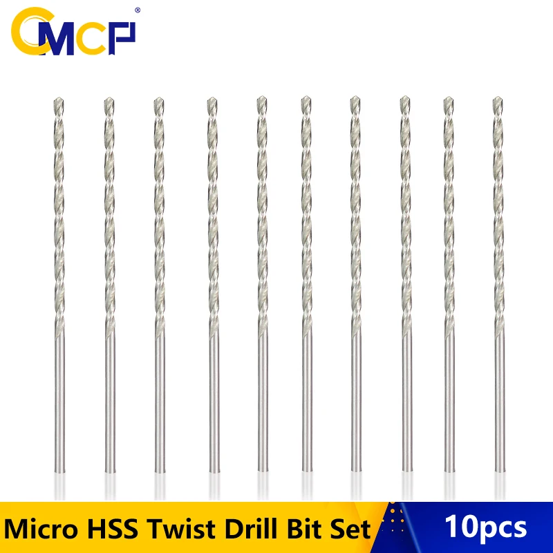 CMCP 10pcs HSS Twist Drill Bit Nastavite M1.5/M2/M2.5 Dolgih Rezanje Jedro Svedra Nekoliko Visoka Jekla za Les HSS Svedrov, sveder Set 1