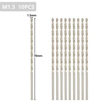 CMCP 10pcs HSS Twist Drill Bit Nastavite M1.5/M2/M2.5 Dolgih Rezanje Jedro Svedra Nekoliko Visoka Jekla za Les HSS Svedrov, sveder Set 19055