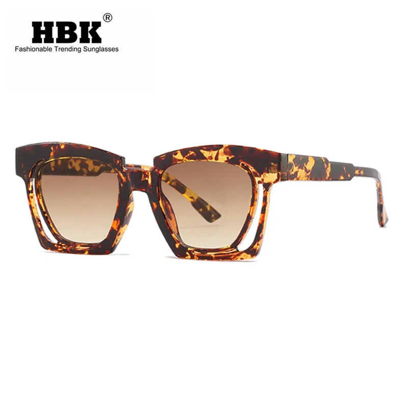 HBK 2021 Nov Kvadratek sončna Očala Ženske Modni Plastični Okvir Letnik Očala Moških Odtenki Retro Gradient Barve Oculos UV400 3