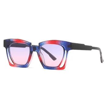 HBK 2021 Nov Kvadratek sončna Očala Ženske Modni Plastični Okvir Letnik Očala Moških Odtenki Retro Gradient Barve Oculos UV400 2