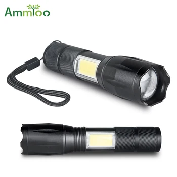 AmmToo Mini COB LED Svetilka T6 Lanternas Led Svetilko Bliskavica, Vodotesna 4 Načini Prenosni Torcia Luči za Kampiranje na Prostem 5