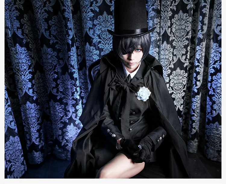 Anime Black Butler Ciel Phantomhive Pogreb Cosplay Cotume Kuroshitsuji Halloween Kostum Fancy Stranka Obleko Dnevni Obleke za Moške 1
