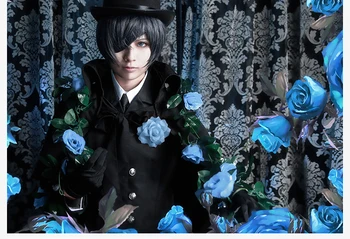 Anime Black Butler Ciel Phantomhive Pogreb Cosplay Cotume Kuroshitsuji Halloween Kostum Fancy Stranka Obleko Dnevni Obleke za Moške 2