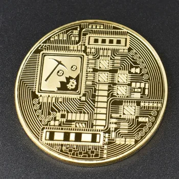 Zlato Prevlečeno Bitcoin Kovanec s Gift Box Embalaža Kovinski Spominski Kovanec Cryptocurrency 0
