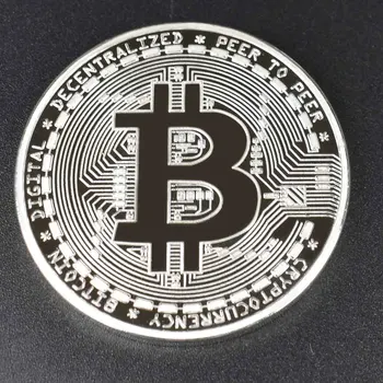 Zlato Prevlečeno Bitcoin Kovanec s Gift Box Embalaža Kovinski Spominski Kovanec Cryptocurrency 4