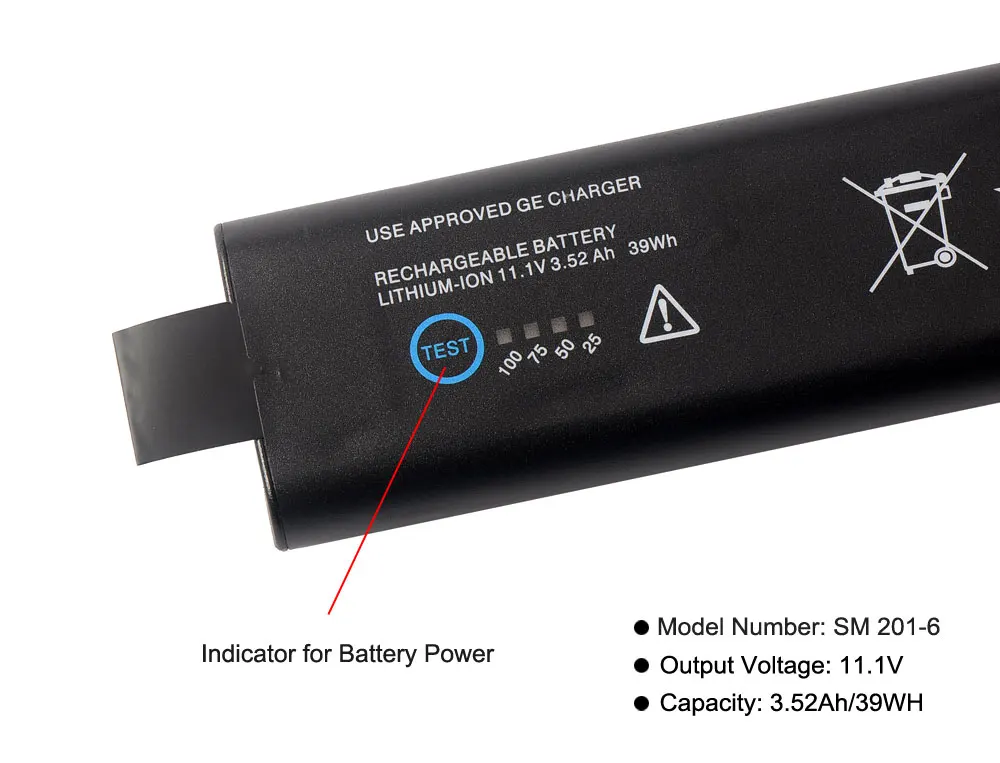 KingSener Novo SM201-6 Akumulatorska Baterija Za GE DASH 3000 4000 5000 B20 B30 B40 B20I B30I B40I SM 201-6 11.1 V 3.52 Ah 39WH 5