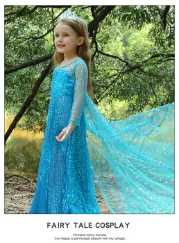 Frozentwo obleka otroška oblačila Princesa girl ' cosplay obleko Elsa obleko Dekle obleko za rojstni dan, božič stranka kostum 19656