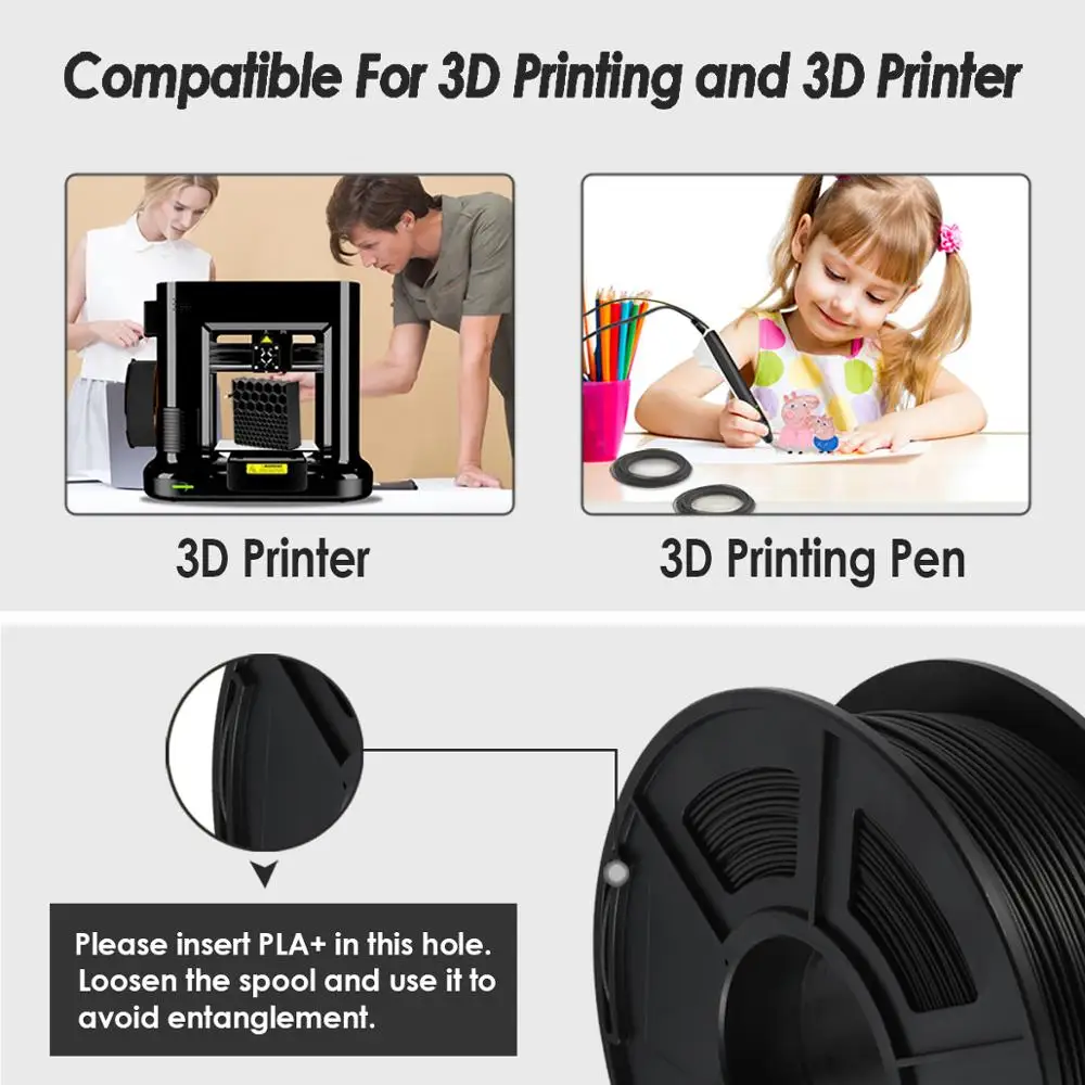 Enotepad pla ogljikovih vlaken nitke za 3d tiskalnik wholasale ne mehurček 3D Tiskanje Materialov, kot nitke za orodje, da 3