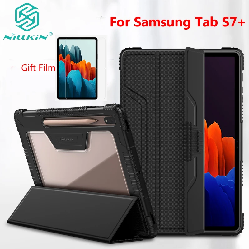 Za Samsung Galaxy Tab S7 Plus Primeru Shockproof Zaščitni Pokrov Kakovosti Usnja Smart Pokrovček za Galaxy Tab S7 탭 Nillkin 3