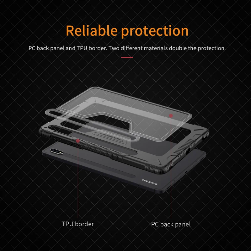 Za Samsung Galaxy Tab S7 Plus Primeru Shockproof Zaščitni Pokrov Kakovosti Usnja Smart Pokrovček za Galaxy Tab S7 탭 Nillkin 5