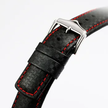 Visoka kakovost Ogljikovih vlaken Teksturo watchband za omg 600 TUDOR ROX manšeta 22 mm pravega usnja, usnjenih trakov 2