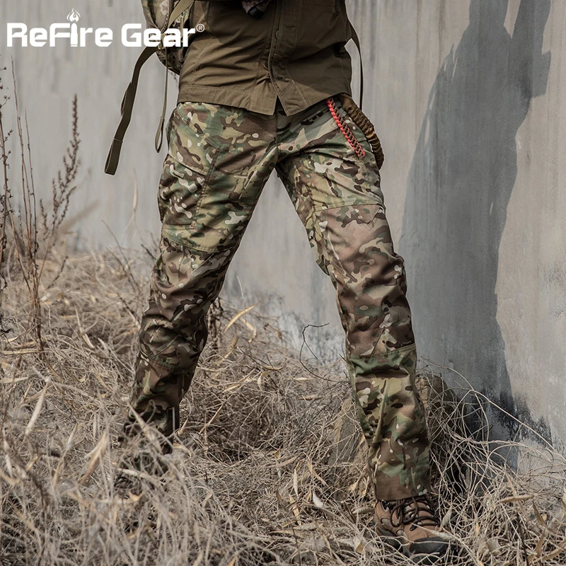 ReFire Prestavi Prikrivanje Vojaške Hlače Moški Multi Žep Nosljivi Taktični Boj Hlače Vojske Nepremočljiva SWAT Posebne Cargo Hlač 4