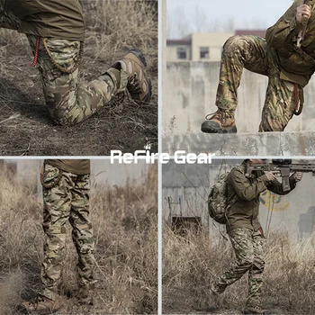 ReFire Prestavi Prikrivanje Vojaške Hlače Moški Multi Žep Nosljivi Taktični Boj Hlače Vojske Nepremočljiva SWAT Posebne Cargo Hlač 5