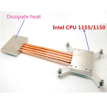 Za Intel 1151 115X Računalnik brez ventilatorja PROCESORJA HTPC Radiator Blok 6 mm Baker Toplotne Cevi DIY Aluminija Tiho Pasivno Hlajenje Ohišje Kit 5