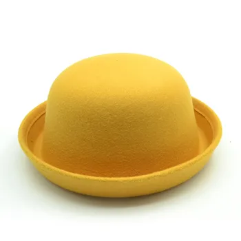 Malo deklet, fedora klobuk Dome skp Otroci obleko klobuki Otroci kape klobuki polstenja volne Bowler kape 1
