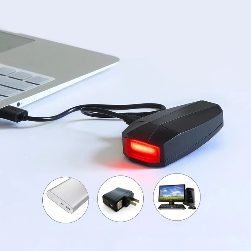 KOLESCE NAVZGOR Kolesarjenje Kolo svetlobe Luč Anti-theft LED Kolesa Zadaj Rep Svetlobe USB Inteligentni Senzor za Daljinski Nadzor Alarmnih Lučka 3