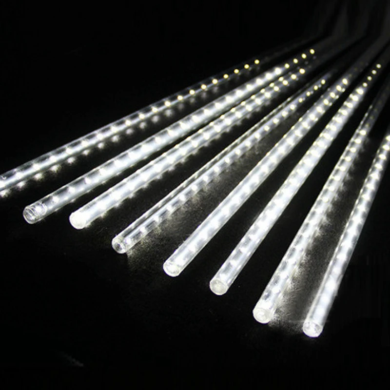 Novo Leto Meteor Tuš Dež 8 Cevi LED Niz Luči 30 cm 50 cm na Prostem, Nepremočljiva, za Božič Wedding Party Vrtni Okras 3