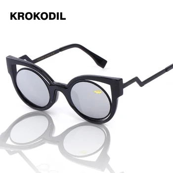 Priljubljenih Blagovnih znamk ženske sončna očala CaraDelevingne model je sonce očala krog fash zrcalni objektiv composit oculos de sol feminino S901 0