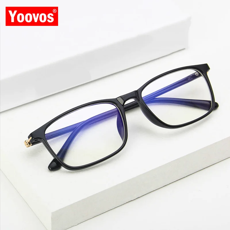 Yoovos Kvadratni Okvir Očal Ženske Modra Svetloba Očala Za Ženske Luksuzni Očala Okvirji Moških Jasno Objektiv Okulary Gafas De Mujer 4